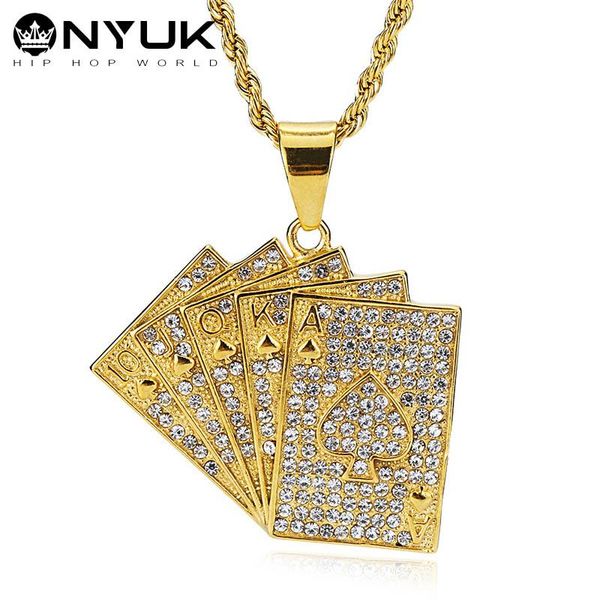 pendant necklaces lucky straight flush playing cards necklace hip hop jewelry stainless steel rhinestone pendants dj rapper jewellery, Silver
pendant necklaces lucky straight flush playing cards necklace hip hop jewelry stainless steel rhinestone pendants dj rapper jewellery, Silver