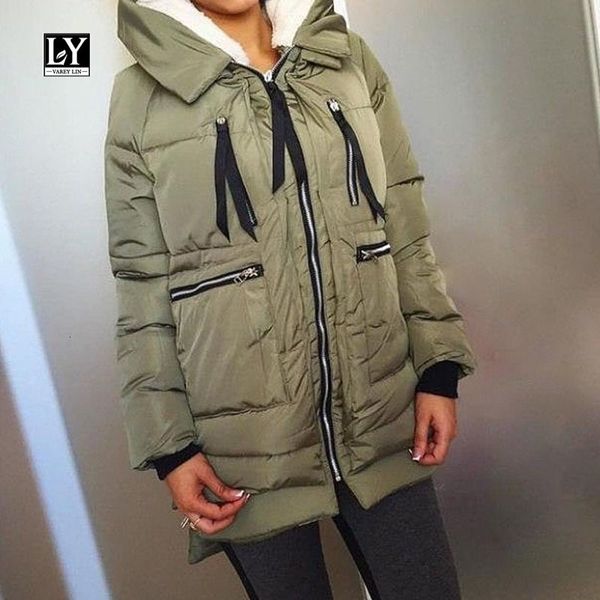 down Winter Women Plus Size Hooded Cotton Coat Loose Long Sleeve Pockets Ribbons Zippers Solid Padded Outerwear, Black
down Winter Women Plus Size Hooded Cotton Coat Loose Long Sleeve Pockets Ribbons Zippers Solid Padded Outerwear, Black