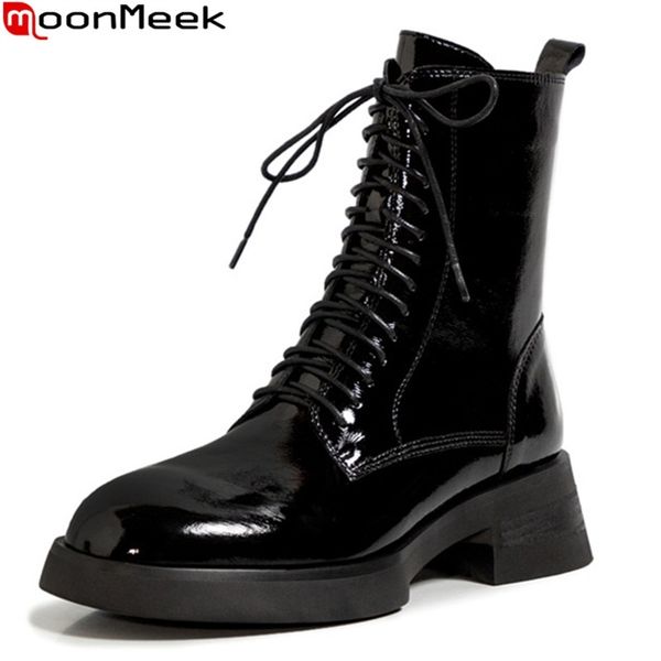 moonmeek arrival women boots genuine leather boots thick heels square toe fashion lace up ankle boots shoes woman 211103, Black
moonmeek arrival women boots genuine leather boots thick heels square toe fashion lace up ankle boots shoes woman 211103, Black