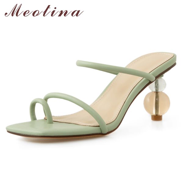 meotina women high heels sandals strange heel slippers crystal flip flop design transparent slides narrow band lady shoes summer 210520, Black
meotina women high heels sandals strange heel slippers crystal flip flop design transparent slides narrow band lady shoes summer 210520, Black