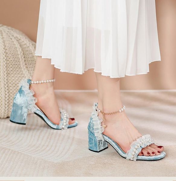 sandals summer style high heels pearl lace women's fashion party beaded open toe shoes blue 5cm plus size 34-45, Black
sandals summer style high heels pearl lace women's fashion party beaded open toe shoes blue 5cm plus size 34-45, Black