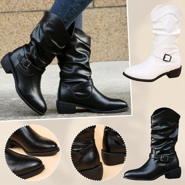 boots women's 2021 winter autumn ladies retro solid color thick heel smooth nude large size mid-cut botas, Black
boots women's 2021 winter autumn ladies retro solid color thick heel smooth nude large size mid-cut botas, Black