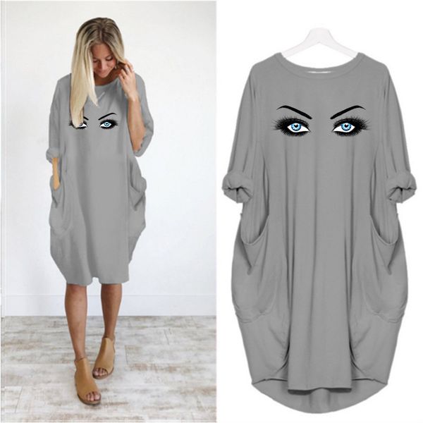 propcm women summer fashion plus size 5xl ladies dresses elegant makeup eyes print woman midi dress long sleeve o neck beach party club robe, Black;gray
propcm women summer fashion plus size 5xl ladies dresses elegant makeup eyes print woman midi dress long sleeve o neck beach party club robe, Black;gray