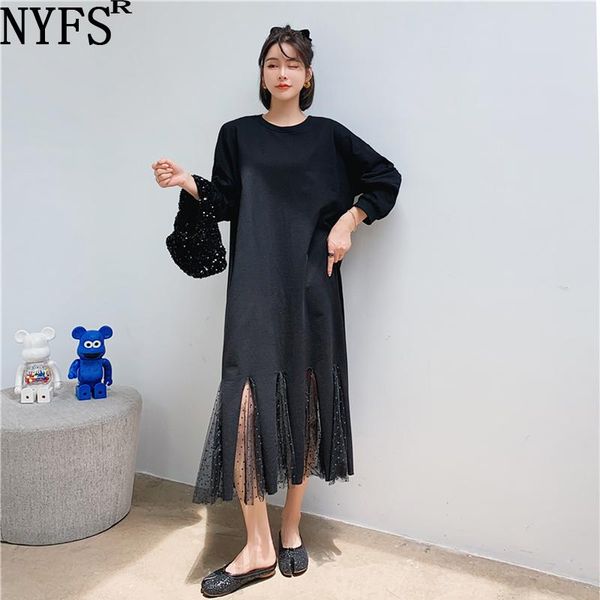casual dresses nyfs autumn dress 2021 korean loose patchwork net yarn woman vestidos robe femme elbise fashion cotton hoodie, Black;gray
casual dresses nyfs autumn dress 2021 korean loose patchwork net yarn woman vestidos robe femme elbise fashion cotton hoodie, Black;gray