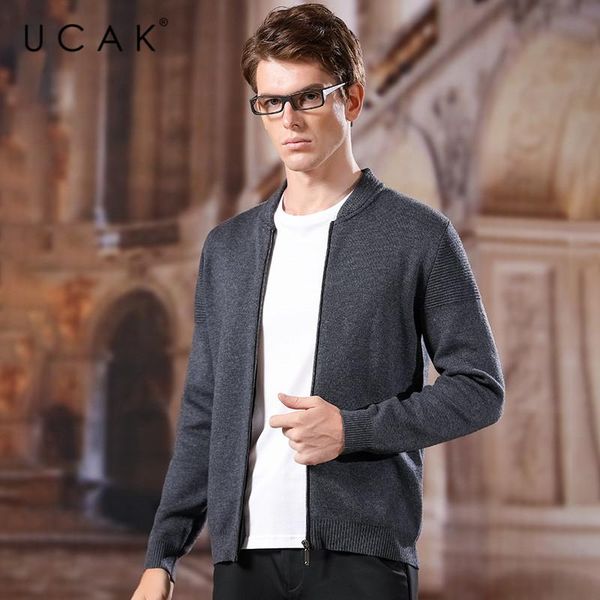 men's vests ucak brand sweatercoat men 2021 arrival fashion spring autumn wool v-neck casual solid zipper streetwear sweaters u1044, Black;white
men's vests ucak brand sweatercoat men 2021 arrival fashion spring autumn wool v-neck casual solid zipper streetwear sweaters u1044, Black;white