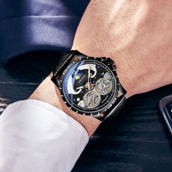 watch ailang 2021 genuine men's mechanical automatic business waterproof, Slivery;brown
watch ailang 2021 genuine men's mechanical automatic business waterproof, Slivery;brown