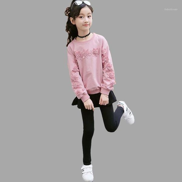 clothing sets children's casual suit autumn baby girls hoodie + tight pants skirt two-piece girl costume pink green for kids long sleev, White 
clothing sets children's casual suit autumn baby girls hoodie + tight pants skirt two-piece girl costume pink green for kids long sleev, White