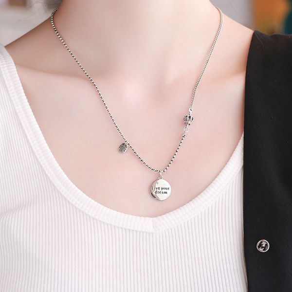 chaosheng s925 sterling silver crown round card letter "dream come true" necklace hip hop clavicle chain net red same female
chaosheng s925 sterling silver crown round card letter "dream come true" necklace hip hop clavicle chain net red same female