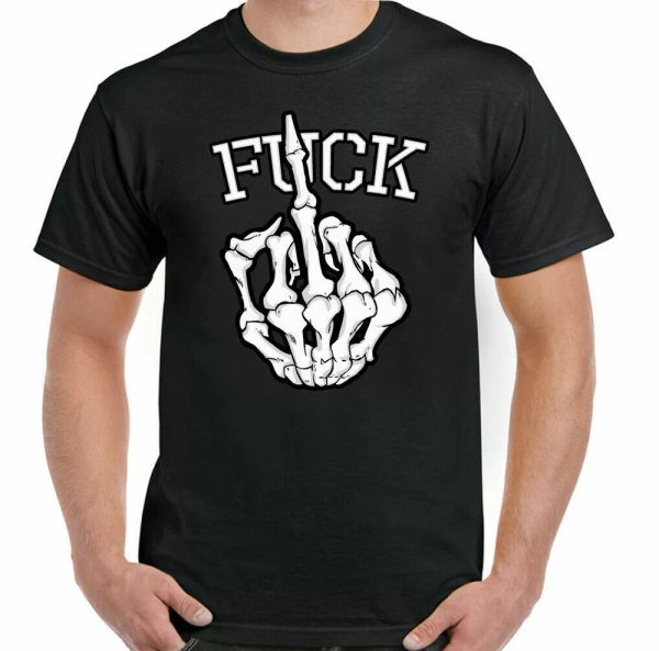 f hand man funny skeleton finger flip t-shirt biker punk rock skull tattoo, White;black
f hand man funny skeleton finger flip t-shirt biker punk rock skull tattoo, White;black