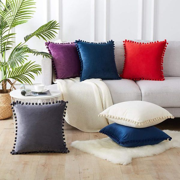 pillow case sofa cover casual soft velvet cushion decorative pillows throw solid color wool ball pillowcase
pillow case sofa cover casual soft velvet cushion decorative pillows throw solid color wool ball pillowcase