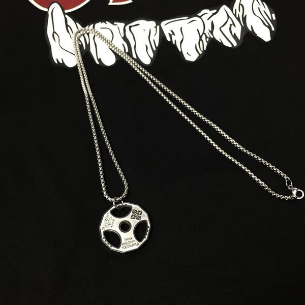 pendant necklaces harajuku style cool tide brand fashion fitness dumbbell barbell necklace personality wild men and women jewelry, Silver
pendant necklaces harajuku style cool tide brand fashion fitness dumbbell barbell necklace personality wild men and women jewelry, Silver