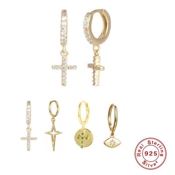 hoop & huggie mc 925 sterling silver earrings for women girls gold cross/eyes crystal ear rings fancy zircon jewelry aretes, Golden;silver
hoop & huggie mc 925 sterling silver earrings for women girls gold cross/eyes crystal ear rings fancy zircon jewelry aretes, Golden;silver