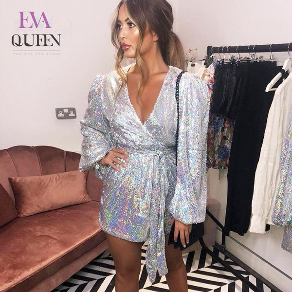 evaqueen silver solid sequin party dresses women deep v neck long sleeves club bodycon dress wrap bandage autumn mini casual, Black;gray
evaqueen silver solid sequin party dresses women deep v neck long sleeves club bodycon dress wrap bandage autumn mini casual, Black;gray