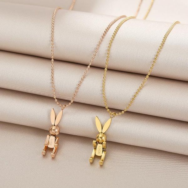 hip hop mechanical titanium steel necklace gold/rose gold color movable hare party pendant jewelry decor for men women necklaces, Silver
hip hop mechanical titanium steel necklace gold/rose gold color movable hare party pendant jewelry decor for men women necklaces, Silver