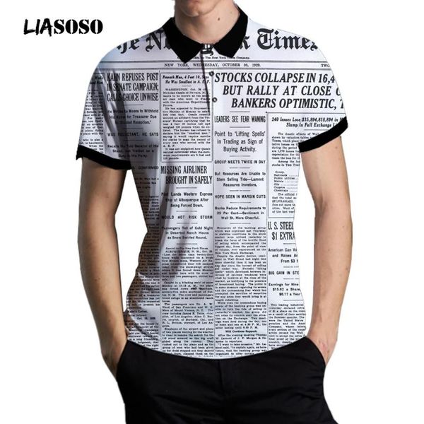 men's polos liasoso shirts 3d print old spaper male clothing summer casual vintage short sleeve slim shirt breathable, White;black
men's polos liasoso shirts 3d print old spaper male clothing summer casual vintage short sleeve slim shirt breathable, White;black