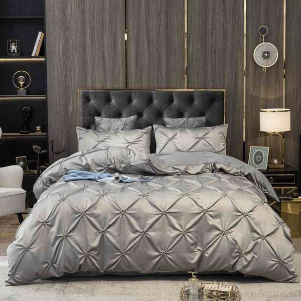 faux silk full/ size silver gray pinch plated bedding set,satin duvet cover 1 cotton bed sheet 2 pillowcases
faux silk full/ size silver gray pinch plated bedding set,satin duvet cover 1 cotton bed sheet 2 pillowcases