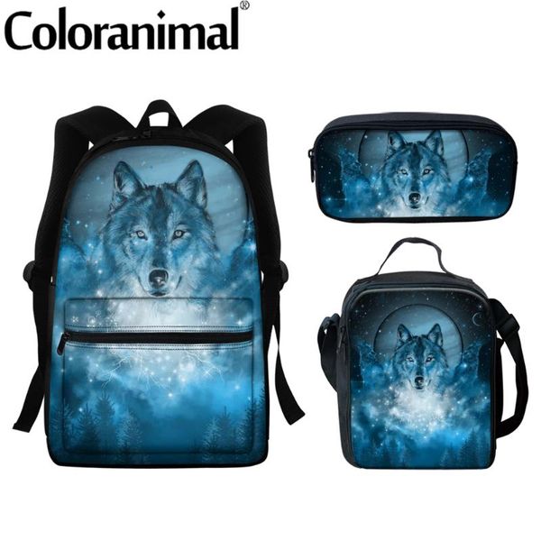 school bags coloranimal 2021 3pcs set for student high qutily lapbackpack boys cool blue wolf face scool rucksack
school bags coloranimal 2021 3pcs set for student high qutily lapbackpack boys cool blue wolf face scool rucksack