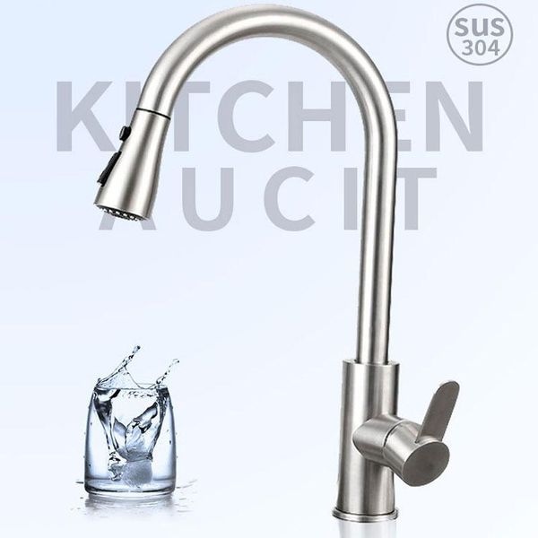 kitchen faucets stainless steel brushed multi-function sink lead-faucet,single handle mixer with pull out sprayer,j18380
kitchen faucets stainless steel brushed multi-function sink lead-faucet,single handle mixer with pull out sprayer,j18380