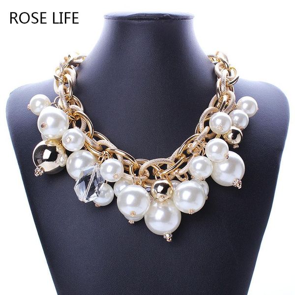 pendant necklaces rose life women's fashion exaggerated pearl exquisite necklace retro temperament, Silver 
pendant necklaces rose life women's fashion exaggerated pearl exquisite necklace retro temperament, Silver