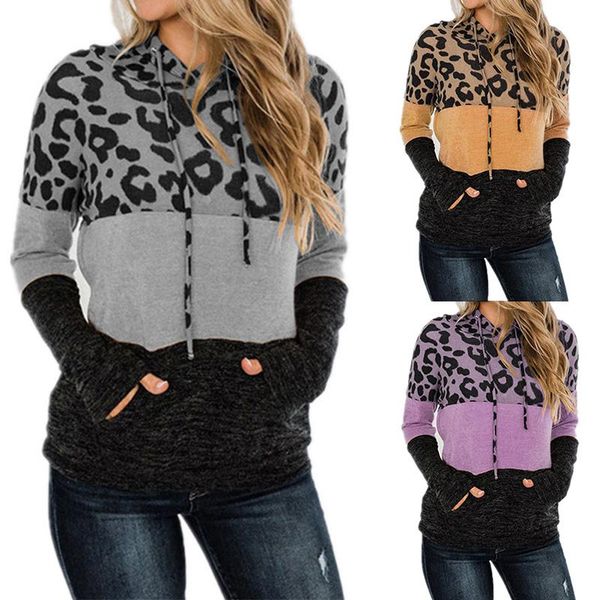 leopard splicing for women oversized long sleeve hooded shirts pocket color block drawstring tunic mujer women's hoodies & sweatshirts, Black
leopard splicing for women oversized long sleeve hooded shirts pocket color block drawstring tunic mujer women's hoodies & sweatshirts, Black