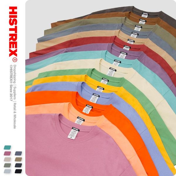 men's t-shirts histrex dropped shoulder 20 colors 100% cotton 190g men t shirt vintage streetwear fashion clothing brand tshirt man a21, White;black
men's t-shirts histrex dropped shoulder 20 colors 100% cotton 190g men t shirt vintage streetwear fashion clothing brand tshirt man a21, White;black