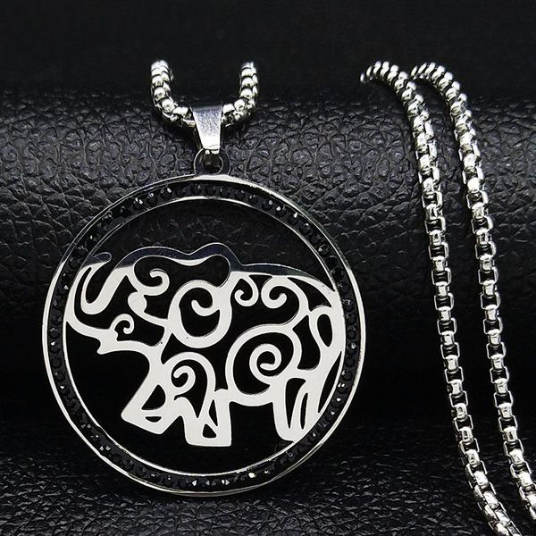 pendant necklaces 2021 fashion cut black elephant crystal stainless steel necklace chain silver color women jewelry collares mujer n71s05
pendant necklaces 2021 fashion cut black elephant crystal stainless steel necklace chain silver color women jewelry collares mujer n71s05