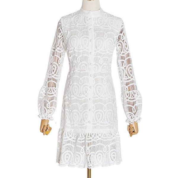 casual dresses seebeautiful fashion spring 2021 stand collar hollow lace embroidery ruffles lantern sleeve single breasted dress women q964, Black;gray
casual dresses seebeautiful fashion spring 2021 stand collar hollow lace embroidery ruffles lantern sleeve single breasted dress women q964, Black;gray