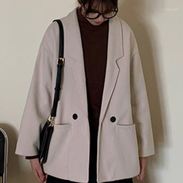 women's suits & blazers women simple office lady all match outwear pockets retro elegant formal solid color notched full sleeve coats, White;black
women's suits & blazers women simple office lady all match outwear pockets retro elegant formal solid color notched full sleeve coats, White;black