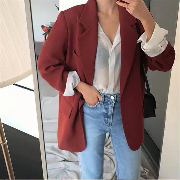 claret all match fashion brief women large size full sleeves office lady streetwear vintage ol loose chic blazers 210421, White;black
claret all match fashion brief women large size full sleeves office lady streetwear vintage ol loose chic blazers 210421, White;black