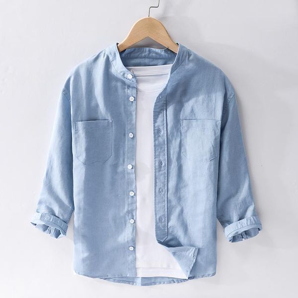 men's casual shirts suehaiwe's style italy brand linen and cotton shirt men three-quarter sleeve stand collar for fashion male, White;black
men's casual shirts suehaiwe's style italy brand linen and cotton shirt men three-quarter sleeve stand collar for fashion male, White;black