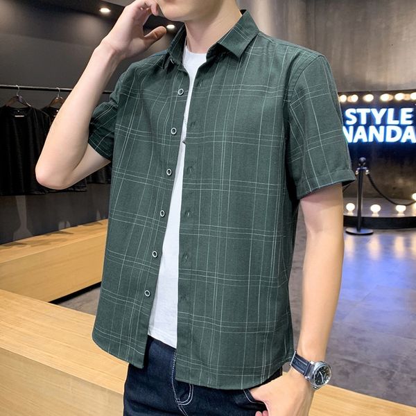 summer 2021 short sleeve color matching plaid men's youth shirt fashion korean casual, White;black
summer 2021 short sleeve color matching plaid men's youth shirt fashion korean casual, White;black