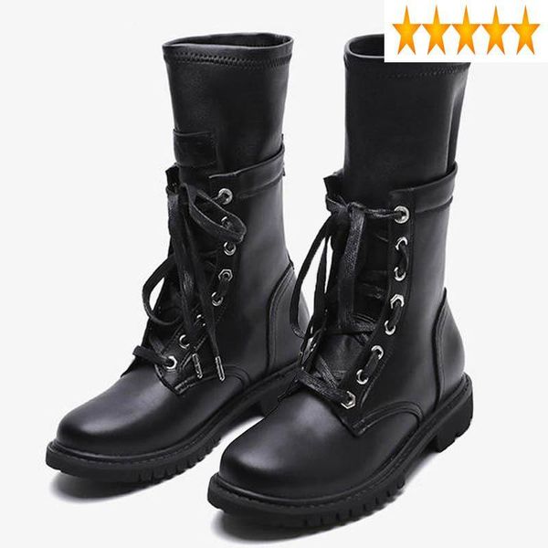 boots zipper stretch womens leather motorcycle mid calf hig street british lace up round toe thick bottom female platform, Black
boots zipper stretch womens leather motorcycle mid calf hig street british lace up round toe thick bottom female platform, Black