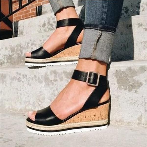 sandals retro womens fashion open toe ankle platform wedges shoes ladies roman1, Black
sandals retro womens fashion open toe ankle platform wedges shoes ladies roman1, Black
