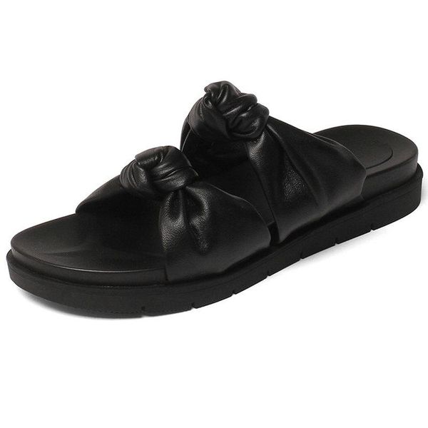 slippers summer flat platform shoes woman 2021 est genuine leather pleated women fashion quality sandals, Black
slippers summer flat platform shoes woman 2021 est genuine leather pleated women fashion quality sandals, Black