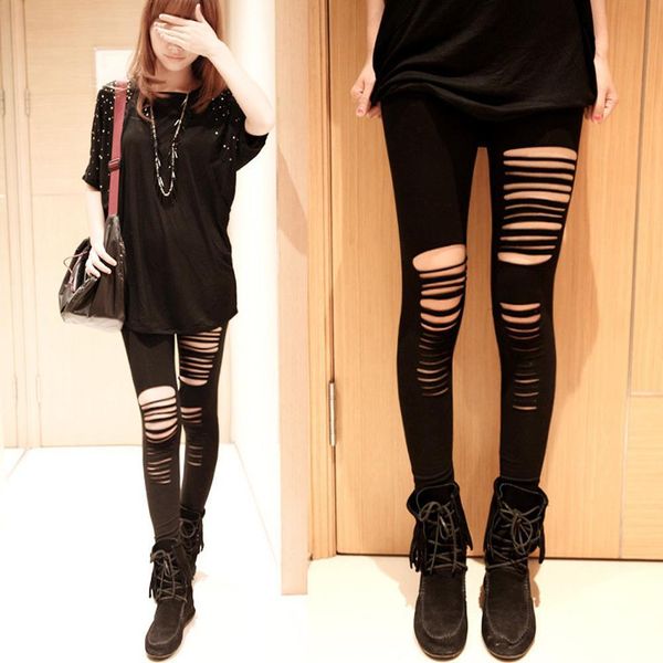 pants spring summer autumn balck womens leggings solid hole casual high waist fashion, Black
pants spring summer autumn balck womens leggings solid hole casual high waist fashion, Black
