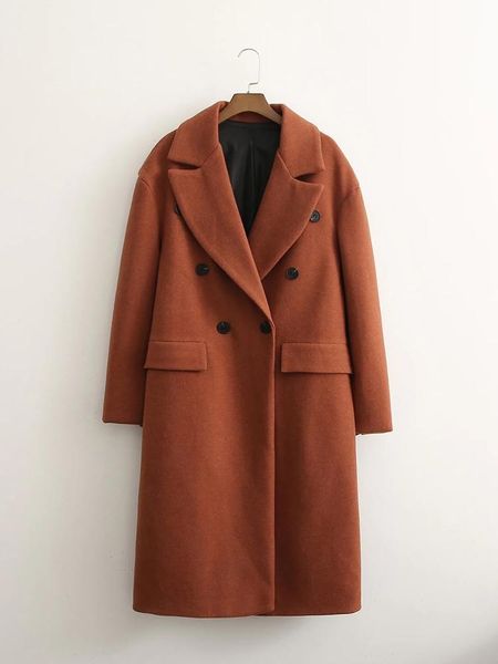 women's wool & blends women coat 2021 autumn winter vintage coffee loose long sleeve jacket casual warm female outerwear fashion chic, Black
women's wool & blends women coat 2021 autumn winter vintage coffee loose long sleeve jacket casual warm female outerwear fashion chic, Black