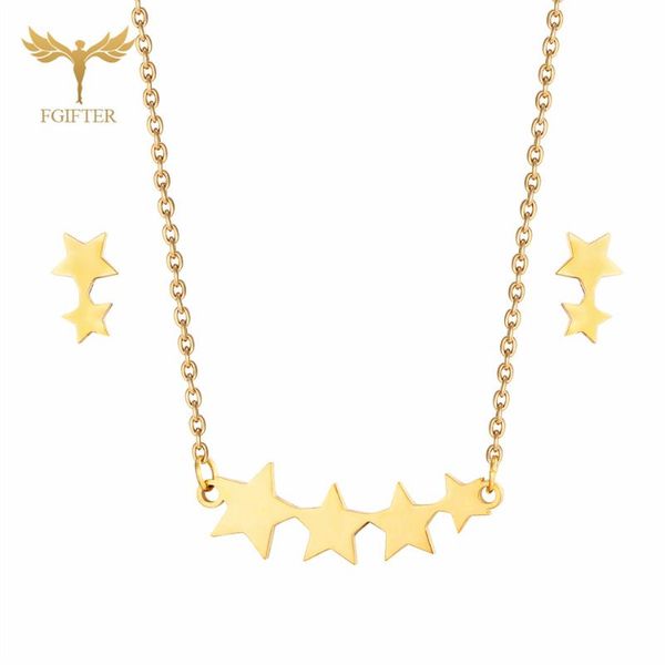 earrings & necklace star jewelry set four stars connected stainless steel collar ear studs romantic sweet woman birthday gift, Silver
earrings & necklace star jewelry set four stars connected stainless steel collar ear studs romantic sweet woman birthday gift, Silver