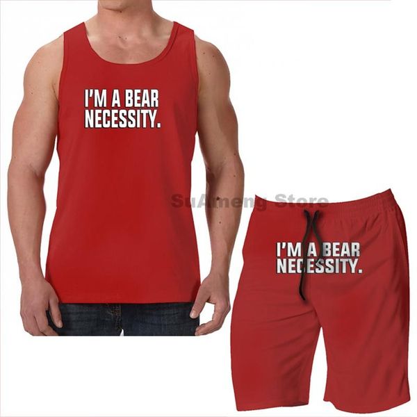 men's tracksuits summer funny print men tank women im a bear necessity gay couples tshirt beach shorts sets fitness vest, Gray
men's tracksuits summer funny print men tank women im a bear necessity gay couples tshirt beach shorts sets fitness vest, Gray