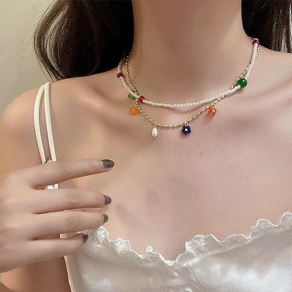 pendant necklaces romantic double layered candy colour floral chokers necklace for women ladies simulated pearl bead chain accessories, Silver
pendant necklaces romantic double layered candy colour floral chokers necklace for women ladies simulated pearl bead chain accessories, Silver