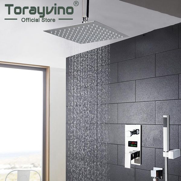mounted ceiling shower set cabezal ducha chrome luxury bathroom rainfall head with hand valve display screen mixer sets
mounted ceiling shower set cabezal ducha chrome luxury bathroom rainfall head with hand valve display screen mixer sets