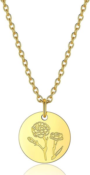 pendant necklaces delicate 12 month birth flower necklace for women floral medallion minimalist round disc bouquet jewelry gift girls, Silver
pendant necklaces delicate 12 month birth flower necklace for women floral medallion minimalist round disc bouquet jewelry gift girls, Silver