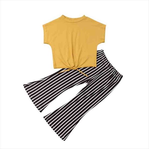 3 7years fashion toddler kid baby girl clothes set short sleeve t shirt striped pants outfit, White
3 7years fashion toddler kid baby girl clothes set short sleeve t shirt striped pants outfit, White
