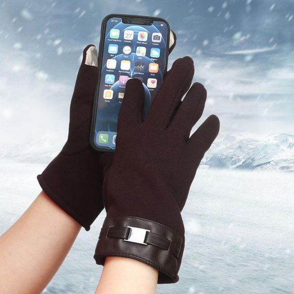 cycling gloves thermal warm velvet pu leather winter mittens touchscreen glove windproof, Black
cycling gloves thermal warm velvet pu leather winter mittens touchscreen glove windproof, Black