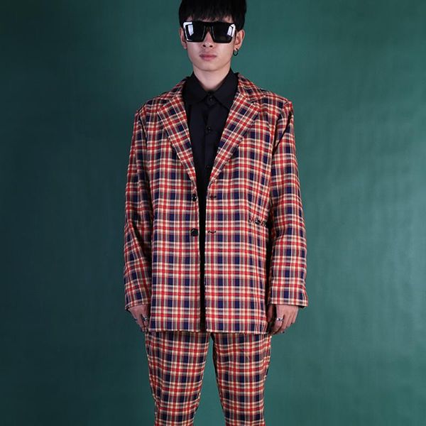 restore red custom men fashion hip hop blazer suit coat dj singer stage clothing vintage plaid jacket male high street men's suits & bl, White;black
restore red custom men fashion hip hop blazer suit coat dj singer stage clothing vintage plaid jacket male high street men's suits & bl, White;black