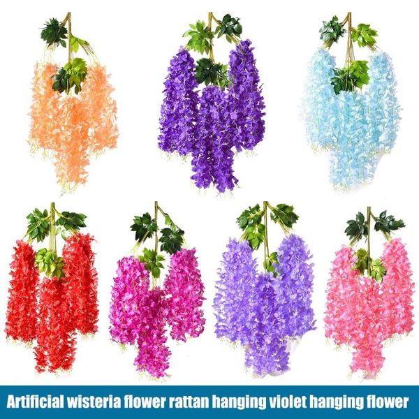 decorative flowers & wreaths 12pcs 1.1m artificial violet ivy real touch silk hanging wisteria flower garland string wedding party home balc 
decorative flowers & wreaths 12pcs 1.1m artificial violet ivy real touch silk hanging wisteria flower garland string wedding party home balc