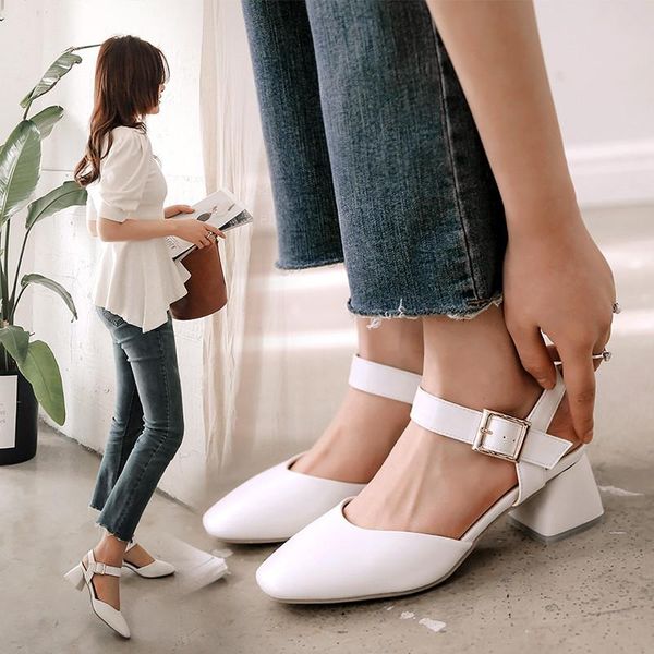 arrival womans sandals summer woman shoes high heels white blue pink closed square toe daily buckle sandal 43 42, Black
arrival womans sandals summer woman shoes high heels white blue pink closed square toe daily buckle sandal 43 42, Black