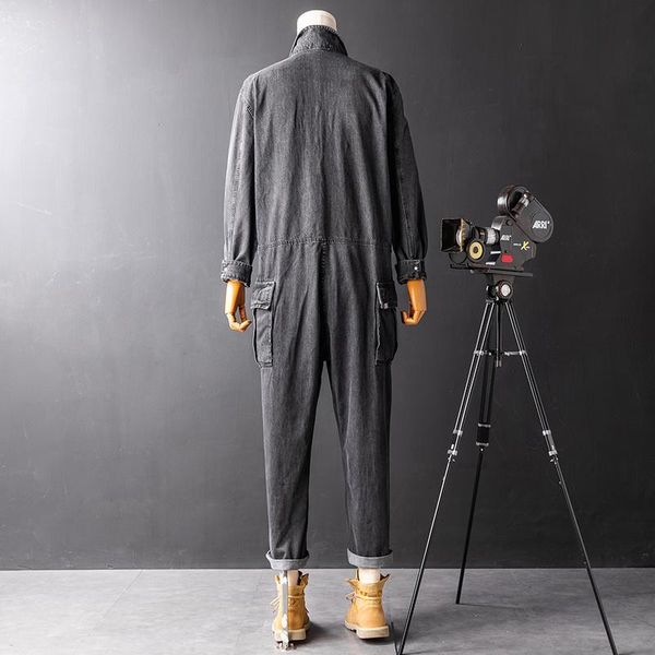 men's pants men vintage denim jumpsuit casual multi-pockets cargo fashion blue single breasted loose long sleeve overalls m-2xl, Black
men's pants men vintage denim jumpsuit casual multi-pockets cargo fashion blue single breasted loose long sleeve overalls m-2xl, Black