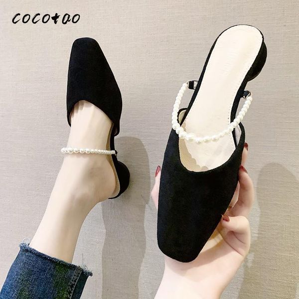 slippers women's pearl wear 2021 spring and summer korean version of the square head wild mary jane with half empty, Black
slippers women's pearl wear 2021 spring and summer korean version of the square head wild mary jane with half empty, Black