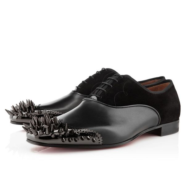 luxury fashion designer black spikes studded dress shoes brand red bottom flats loafers men wedding party gentlemen oxford sneakers
luxury fashion designer black spikes studded dress shoes brand red bottom flats loafers men wedding party gentlemen oxford sneakers