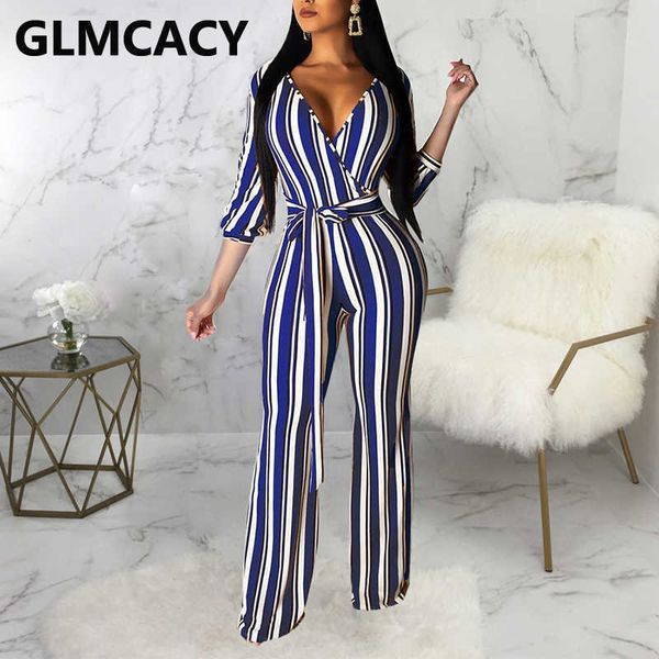 women plus size stripe printed wide leg bodycon jumpsuit plunge v-neck belt overall 210702, Black;white
women plus size stripe printed wide leg bodycon jumpsuit plunge v-neck belt overall 210702, Black;white